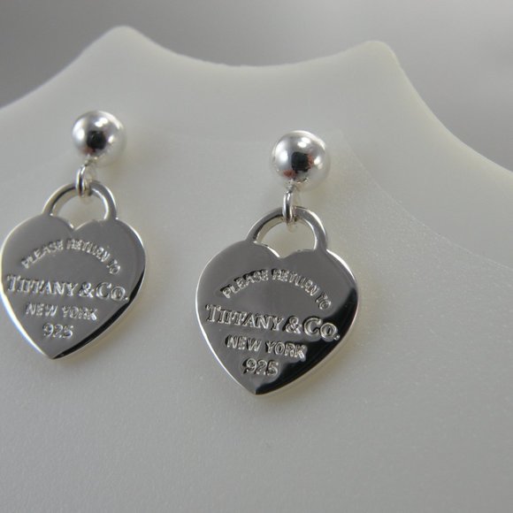 NEW Mini Heart Ball Stud Earrings Return to Tiffany & Co Solid Sterling Silver - Picture 9 of 13